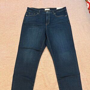 LOFT Curvy High Rise Skinny Blue Jeans in Classic Dark Indigo Wash 32 NWT